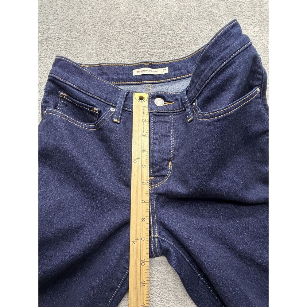 Levi's 314 Jeans Womens 27 Dark Wash Shaping Straight Measured 28x31 - Picture 4 of 9